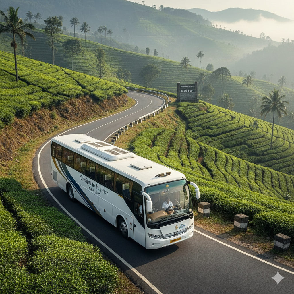 Dindigul to Munnar: 45-Seater Luxury Coach Tour (4 Days / 3 Nights)