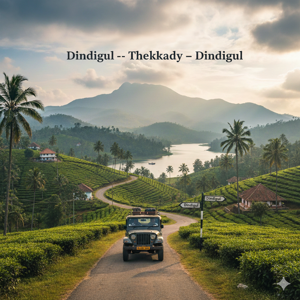 2N/3D Grand Executive Kerala Tour: Dindigul – Thekkady – Dindigul