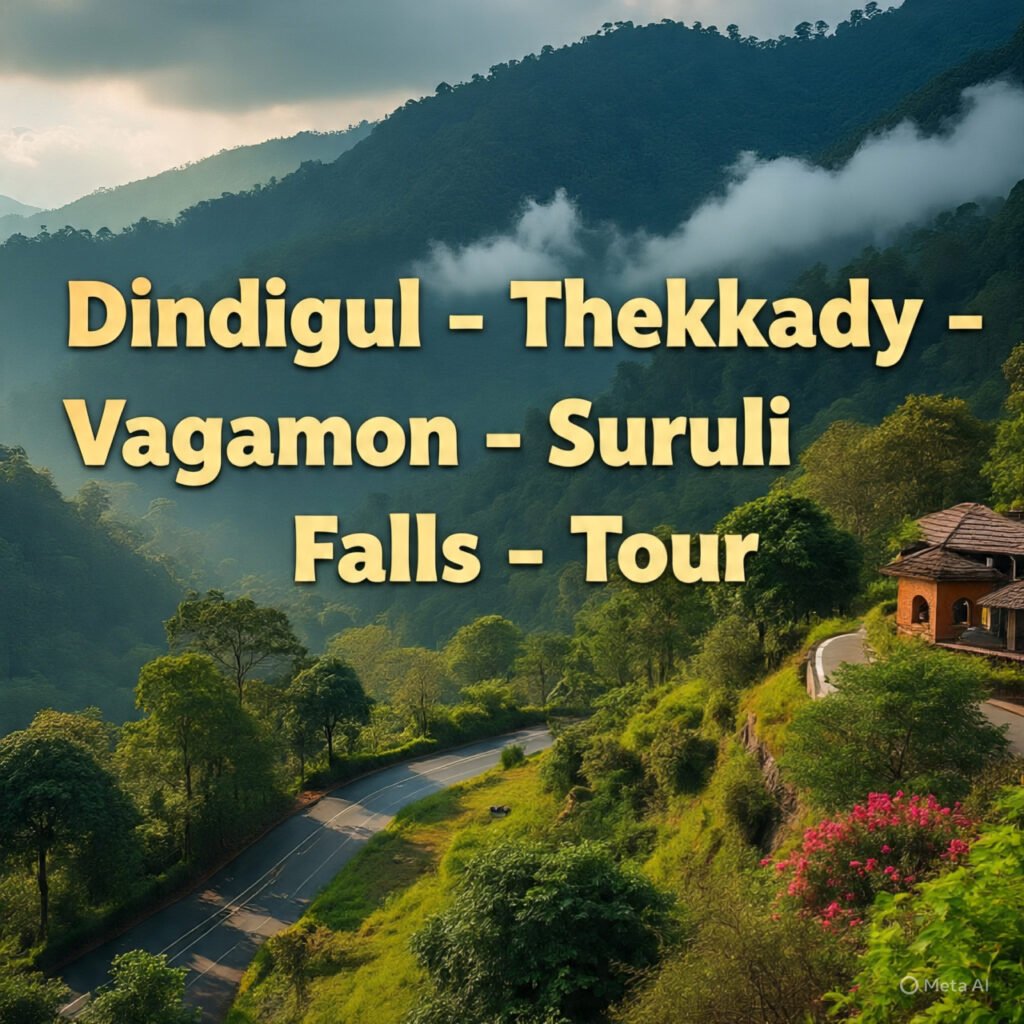 Dindigul – Thekkady – Vagamon – Suruli Falls – DindigulTour Duration