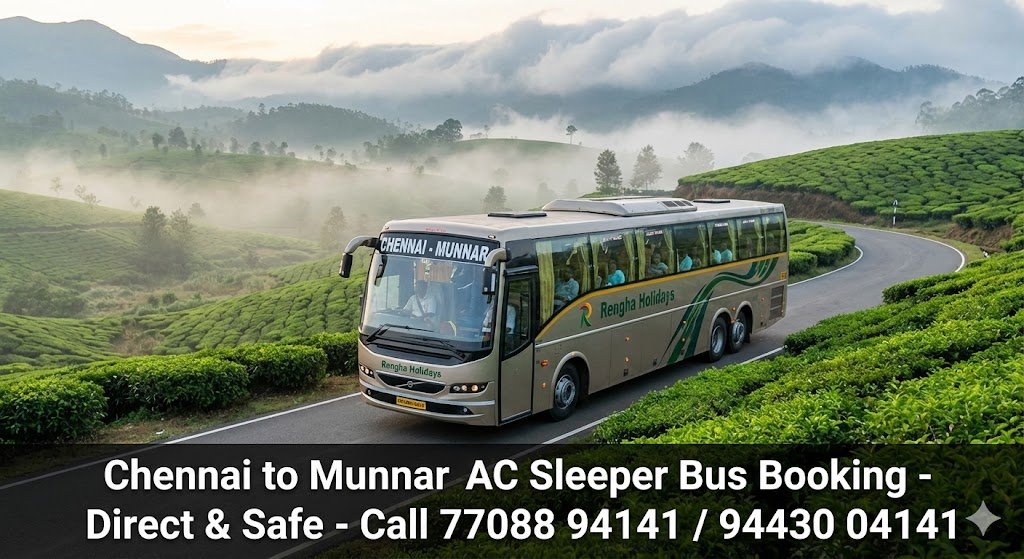 Chennai to Munnar Bus Booking Guide Summer 2026 by Rengha Holidays