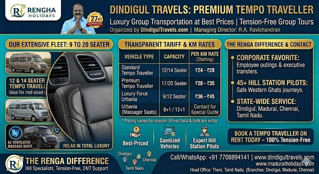 Hire Tempo Traveller in Tamil Nadu Lowest KM Rates Luxury Urbania