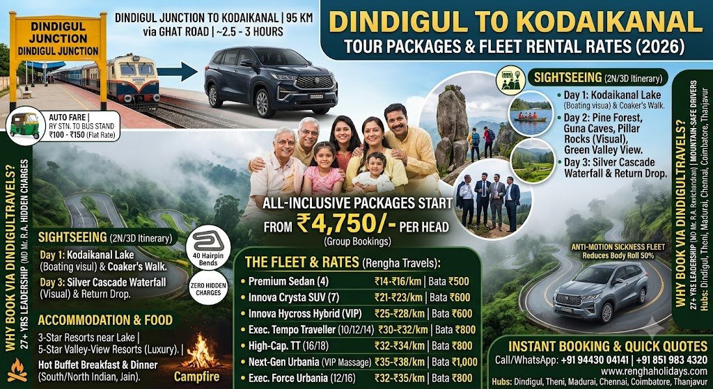 Dindigul to Kodaikanal Tour Packages  Fleet Rental Rates 2026
