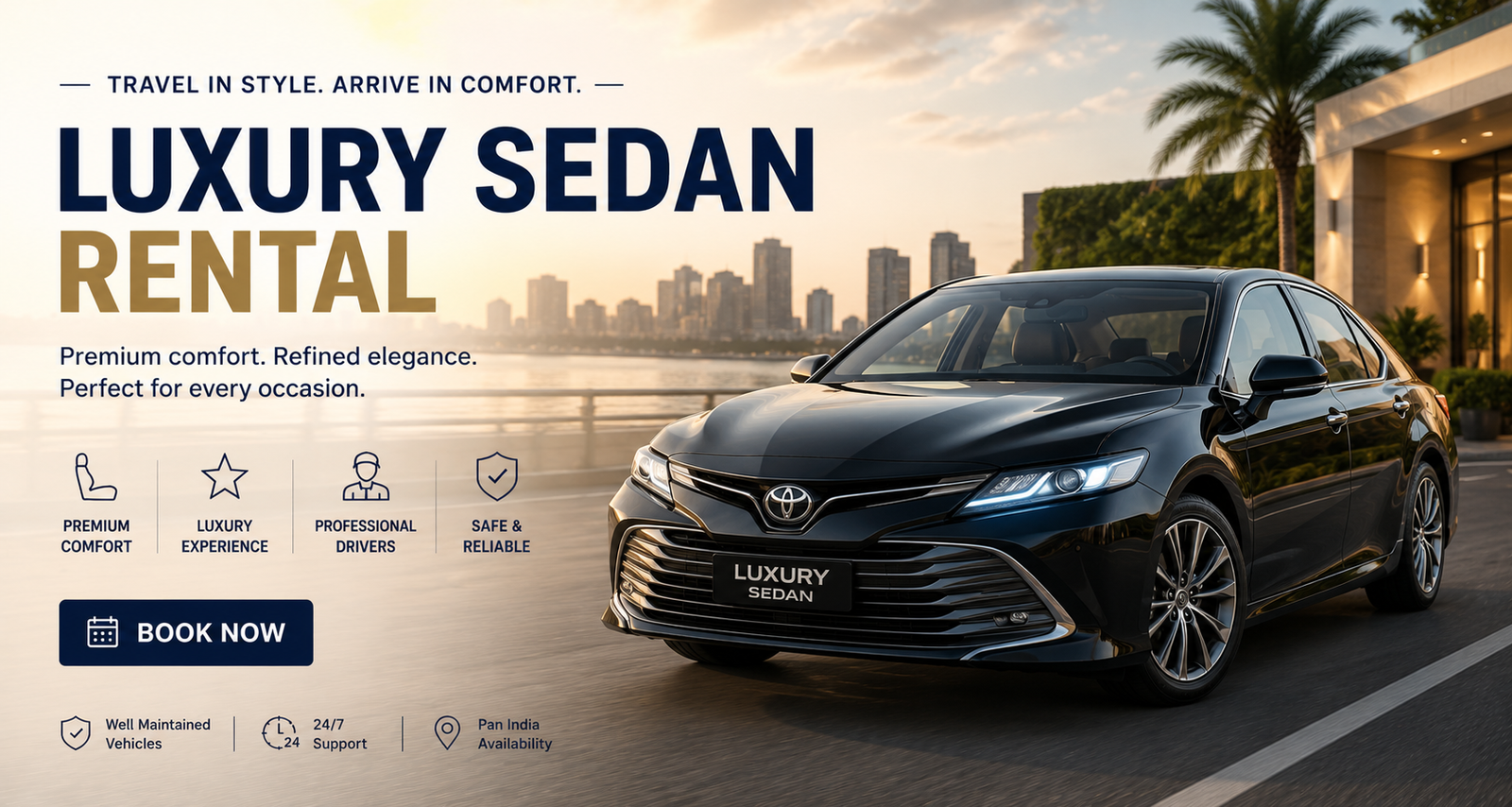 Premium Luxury Sedan Rental in Dindigul - Toyota Camry Honda Accord