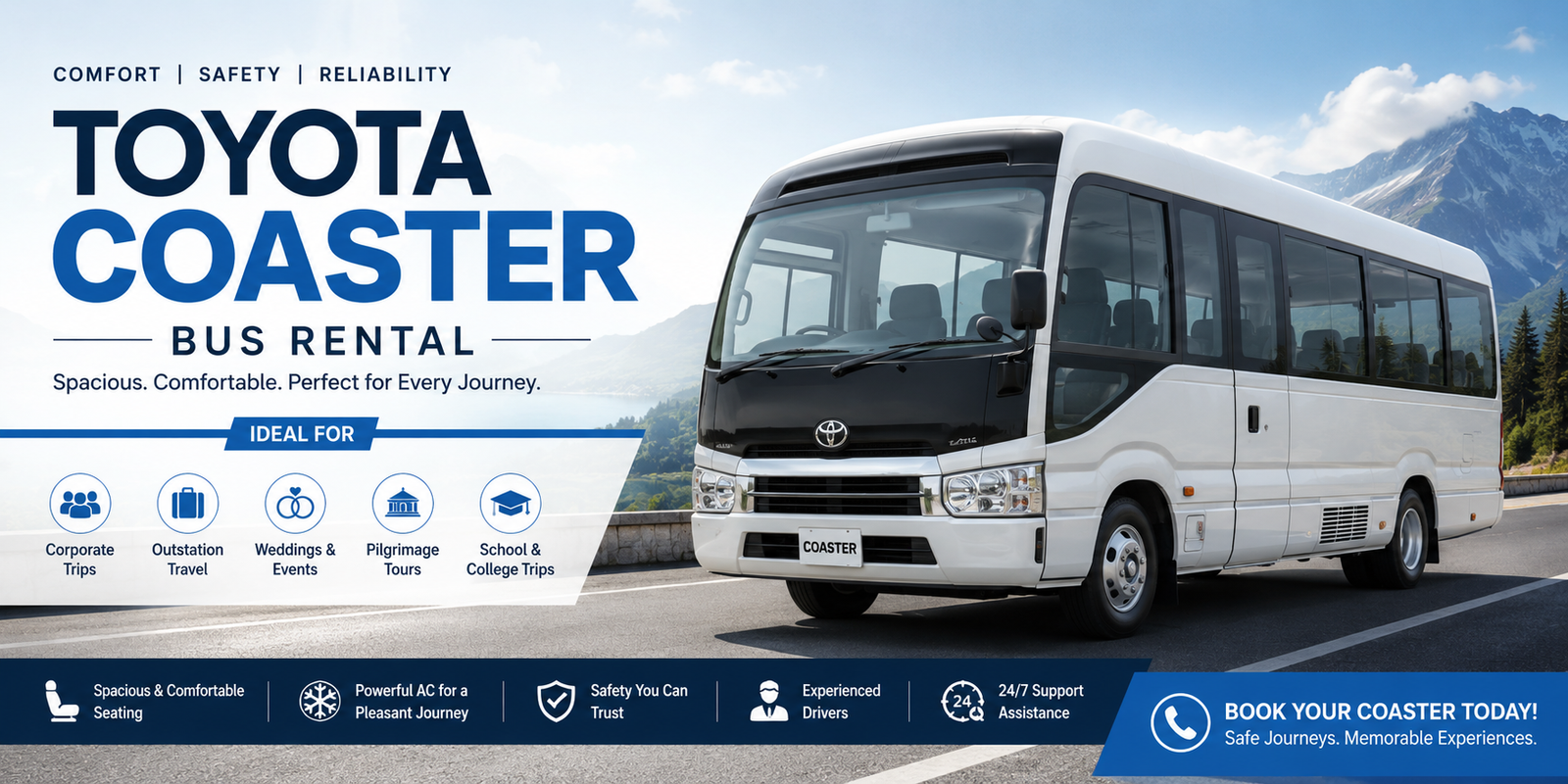 Toyota Coaster Bus Rental in Dindigul - Premium Luxury Coach