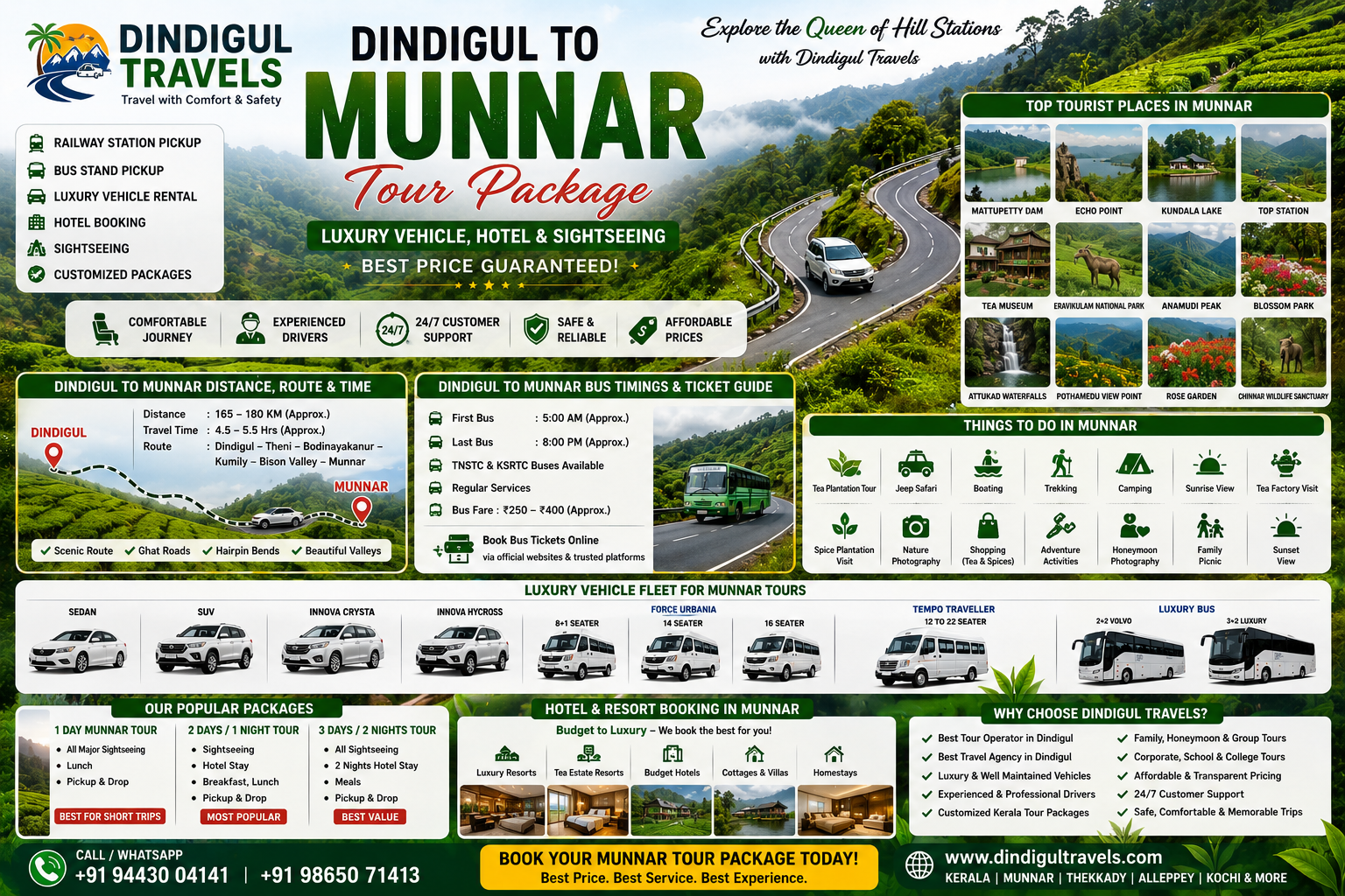 Best Dindigul to Munnar Tour Package 2026