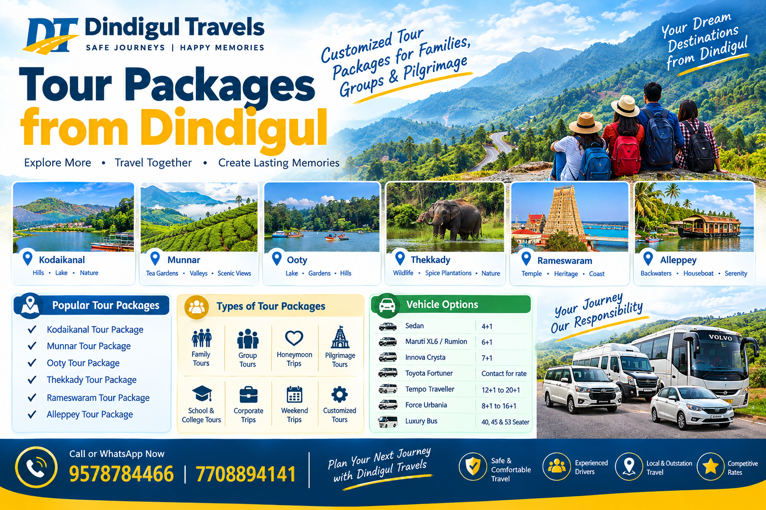 Tour Packages from Dindigul | Family & Group Tours